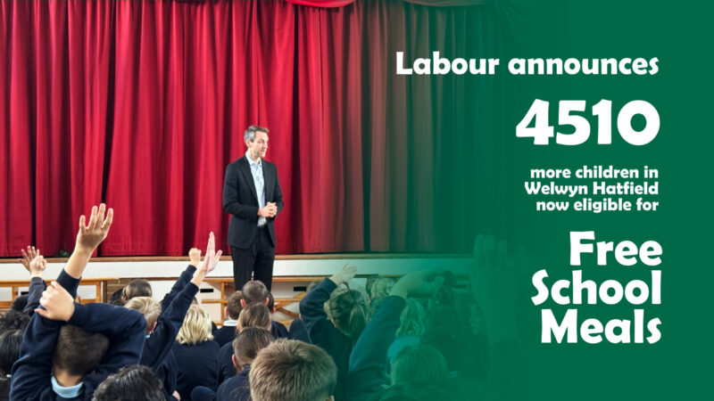 Andrew Lewin: 4510 children to receive free school meals in Welwyn Hatfield