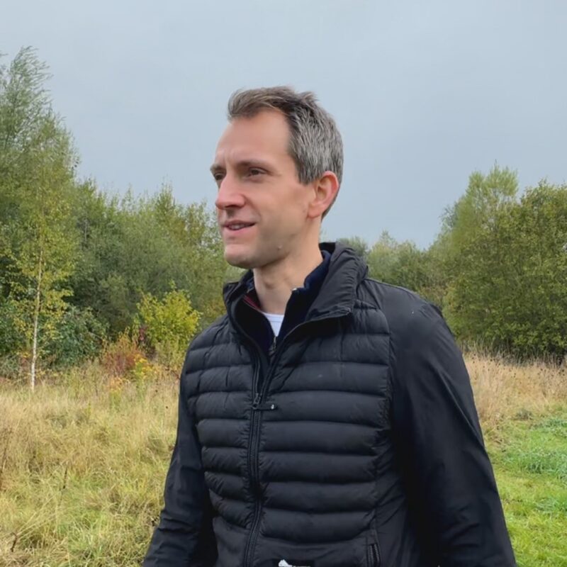 Andrew Lewin MP walking on Ellenbrook Fields
