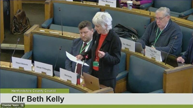 Beth Kelly gives her speech to HCC